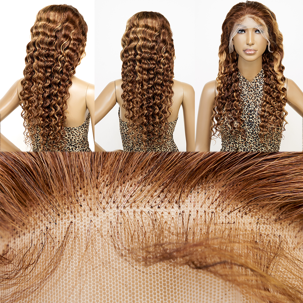 13x6 Lace Front Wigs Human Hair Loose deep Pre Bleached Knot HD Lace Front