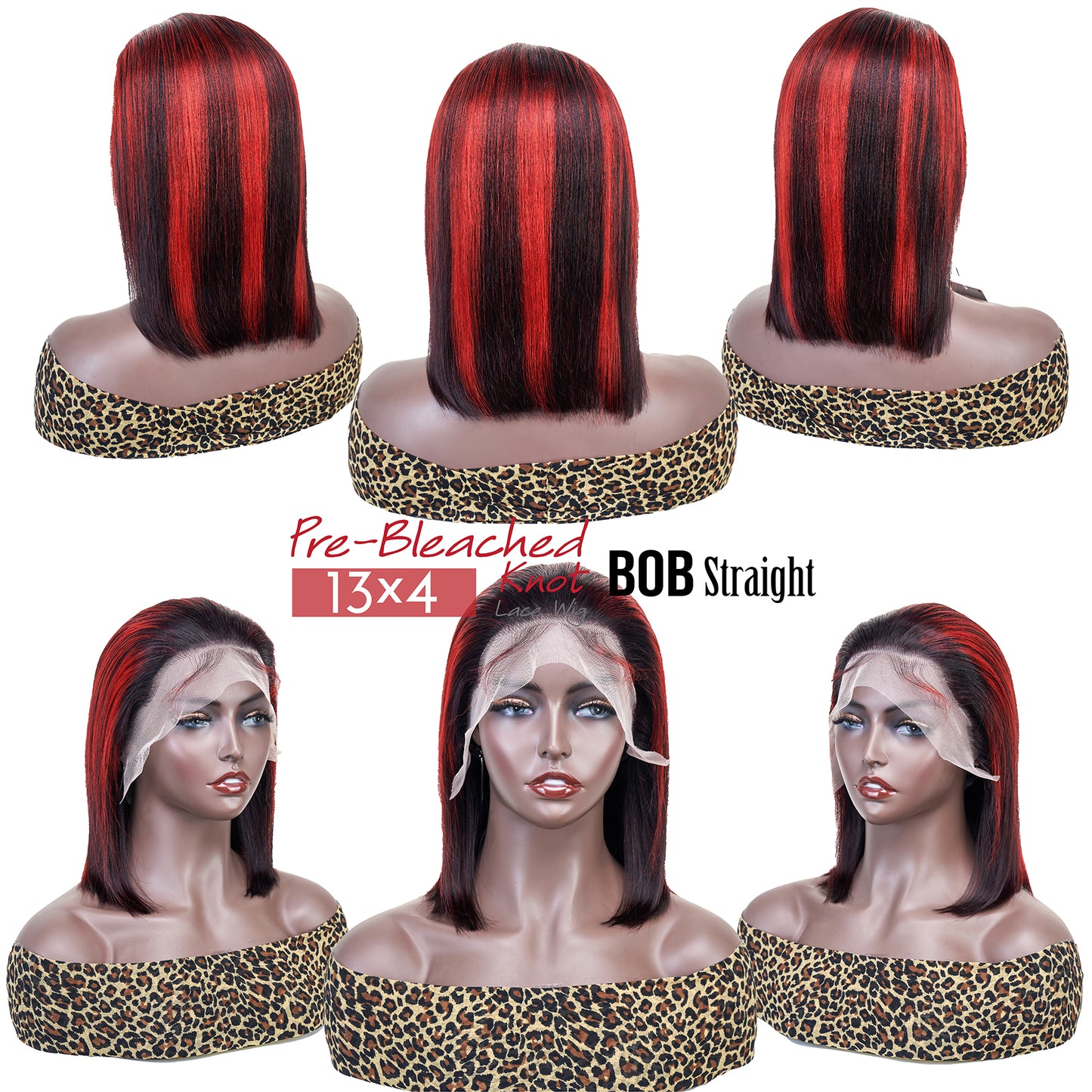 13x4 Straight Bob Wig Human Hair 150% Density HD Lace Front Wigs
