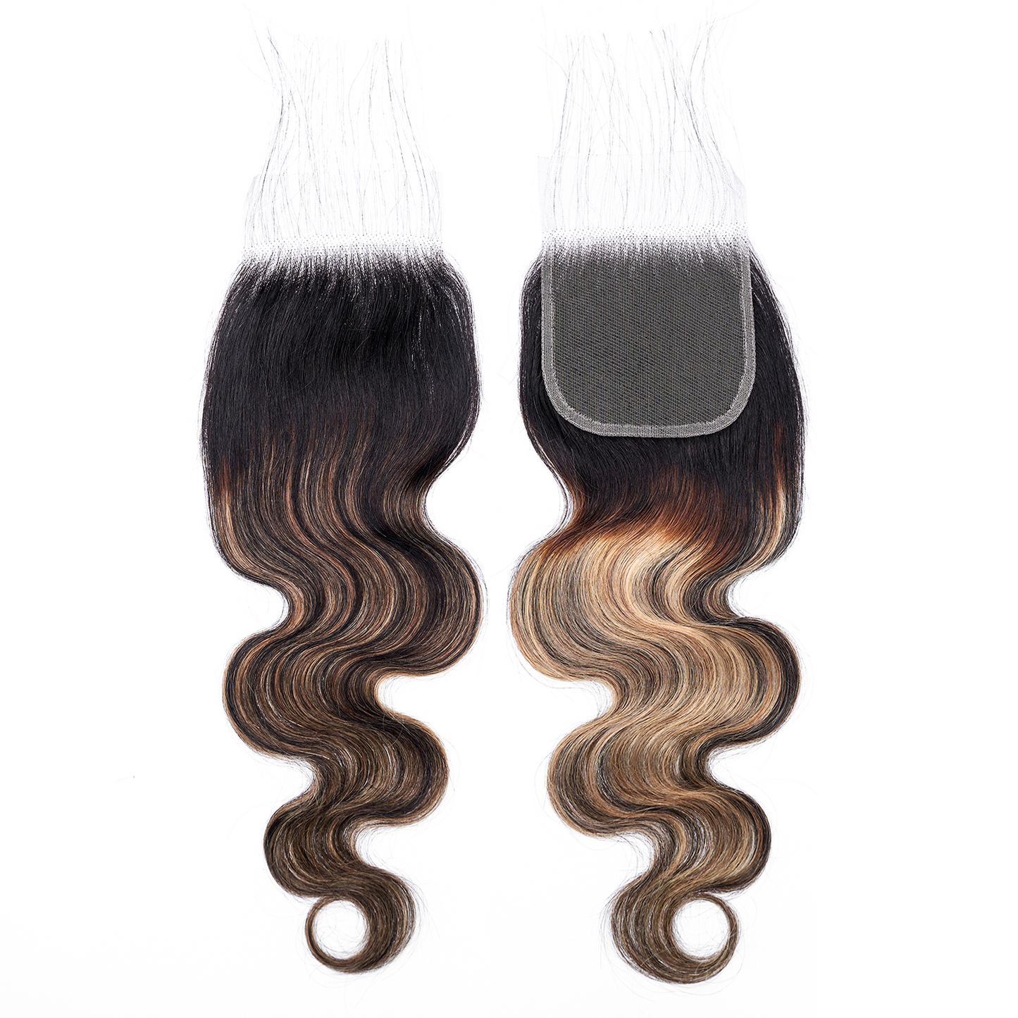 15A Body Wave 4x4 Lace Closure Free Part, Ombre Brazilian Virgin 100% human hair Closure Free Part Remy Body Wave
