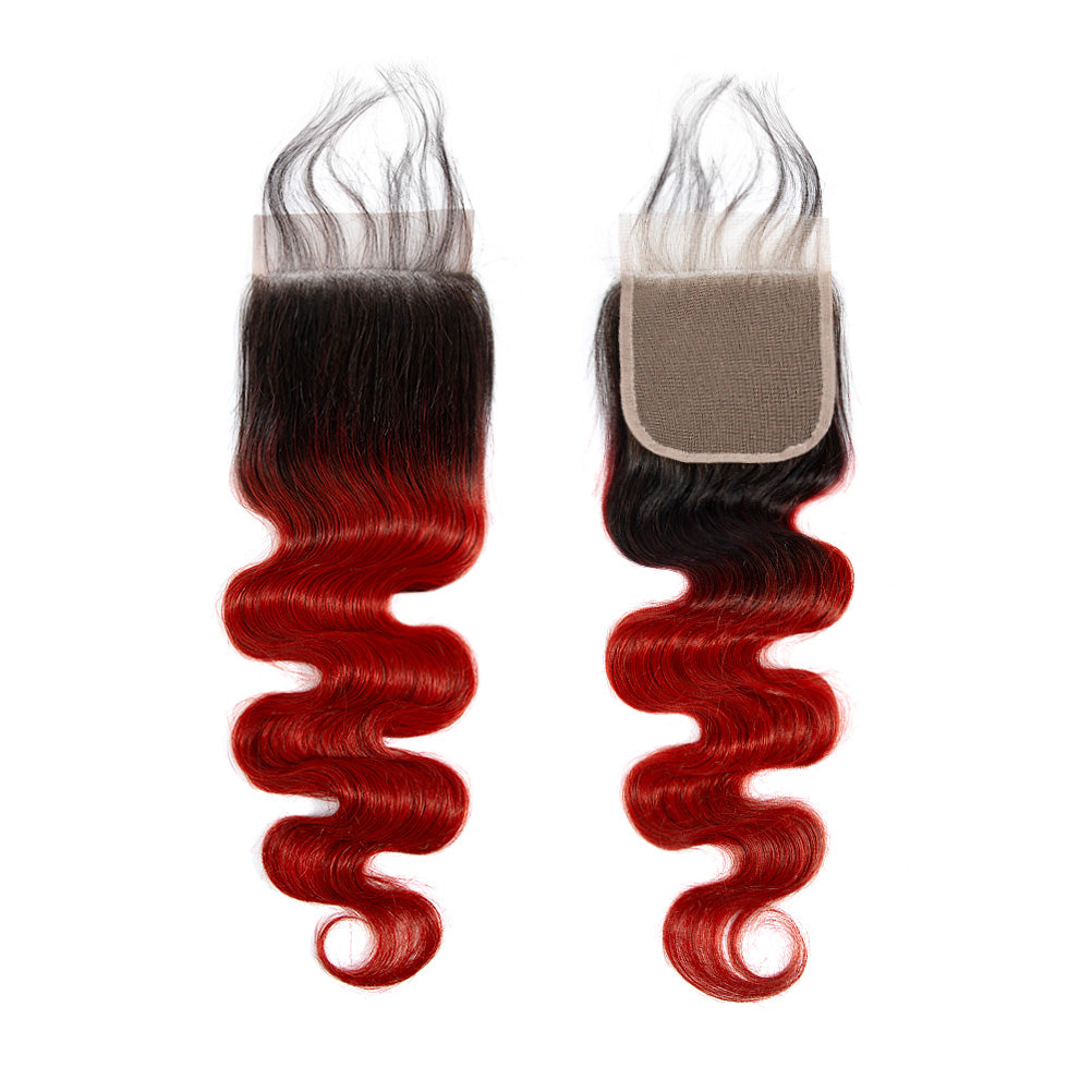 15A Body Wave 4x4 Lace Closure Free Part, Ombre Brazilian Virgin 100% human hair Closure Free Part Remy Body Wave